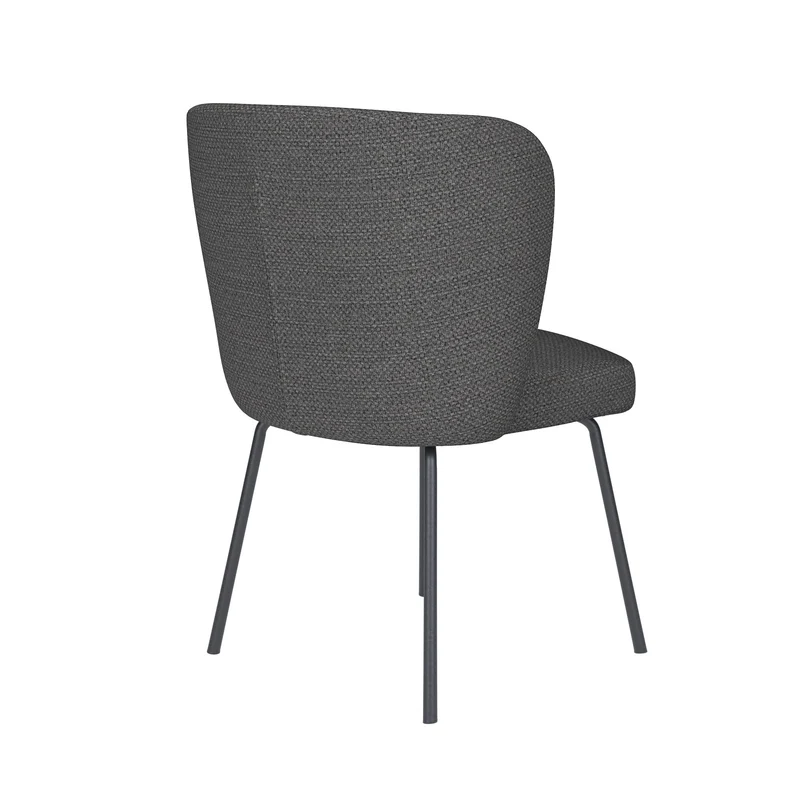 White Label Living Stuhl Stan Grau 4 Metallbeine – 57 × 53 × 82 cm