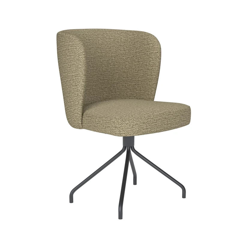 White Label Living Stuhl Stan Grün Drehgestell – Polyester, 57 × 53 × 82 cm