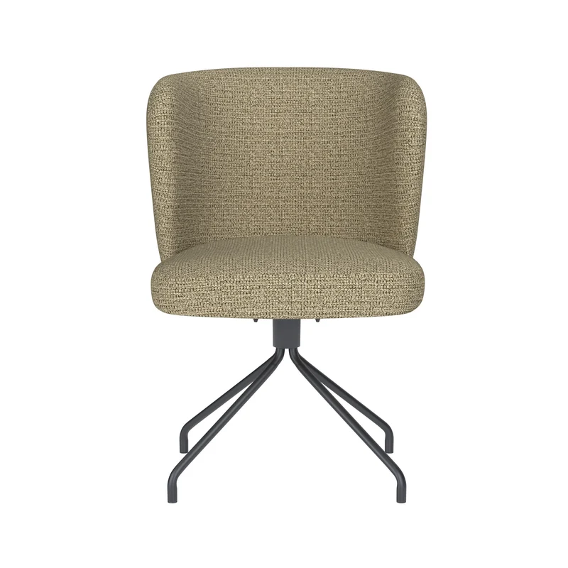 White Label Living Stuhl Stan Grün Drehgestell – Polyester, 57 × 53 × 82 cm