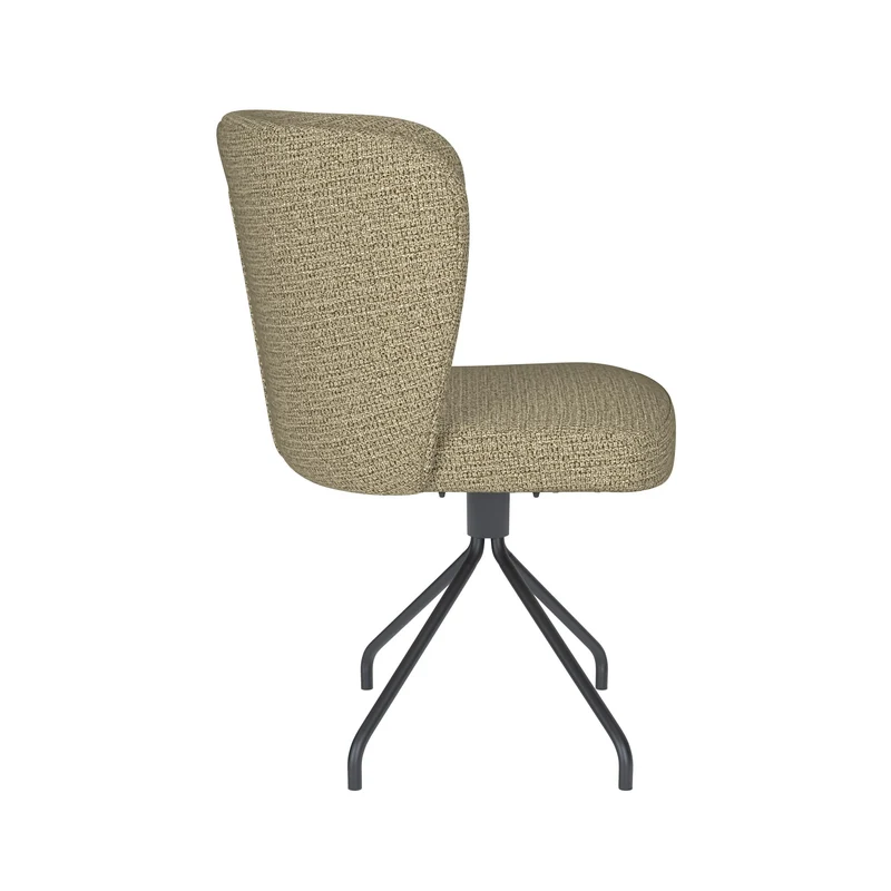 White Label Living Stuhl Stan Grün Drehgestell – Polyester, 57 × 53 × 82 cm