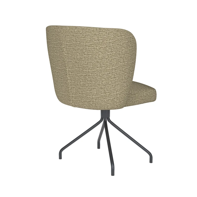 White Label Living Stuhl Stan Grün Drehgestell – Polyester, 57 × 53 × 82 cm
