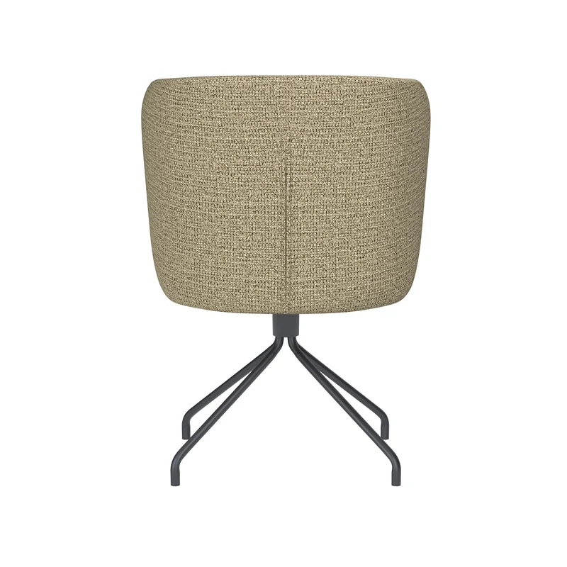 White Label Living Stuhl Stan Grün Drehgestell – Polyester, 57 × 53 × 82 cm