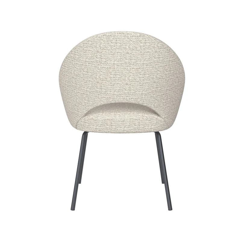 White Label Living Stuhl Mick Off-Weiß 4 Metallbeine – 60 × 56 × 83 cm