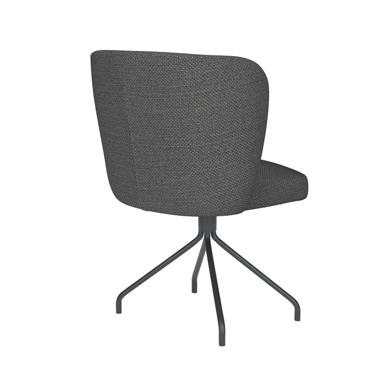 White Label Living Stuhl Stan Grau Drehgestell – Polyester, 57 × 53 × 82 cm