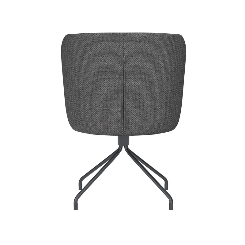 White Label Living Stuhl Stan Grau Drehgestell – Polyester, 57 × 53 × 82 cm