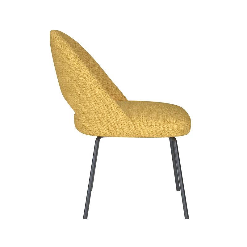 White Label Living Stuhl Mick Ocker 4 Metallbeine – 60 × 56 × 83 cm