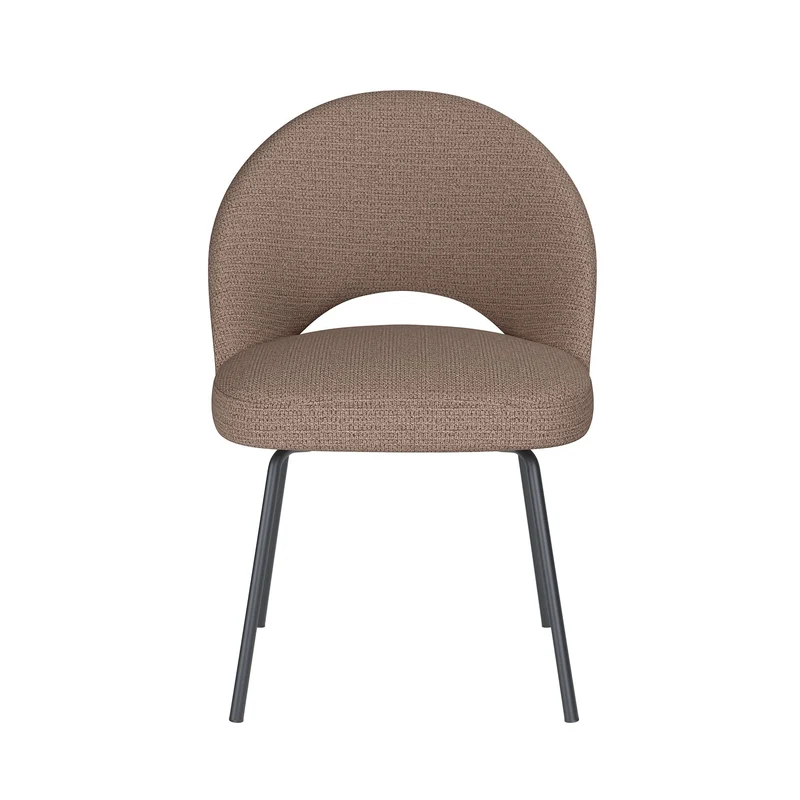 White Label Living Stuhl Mick Taupe 4 Metallbeine – 60 × 56 × 83 cm