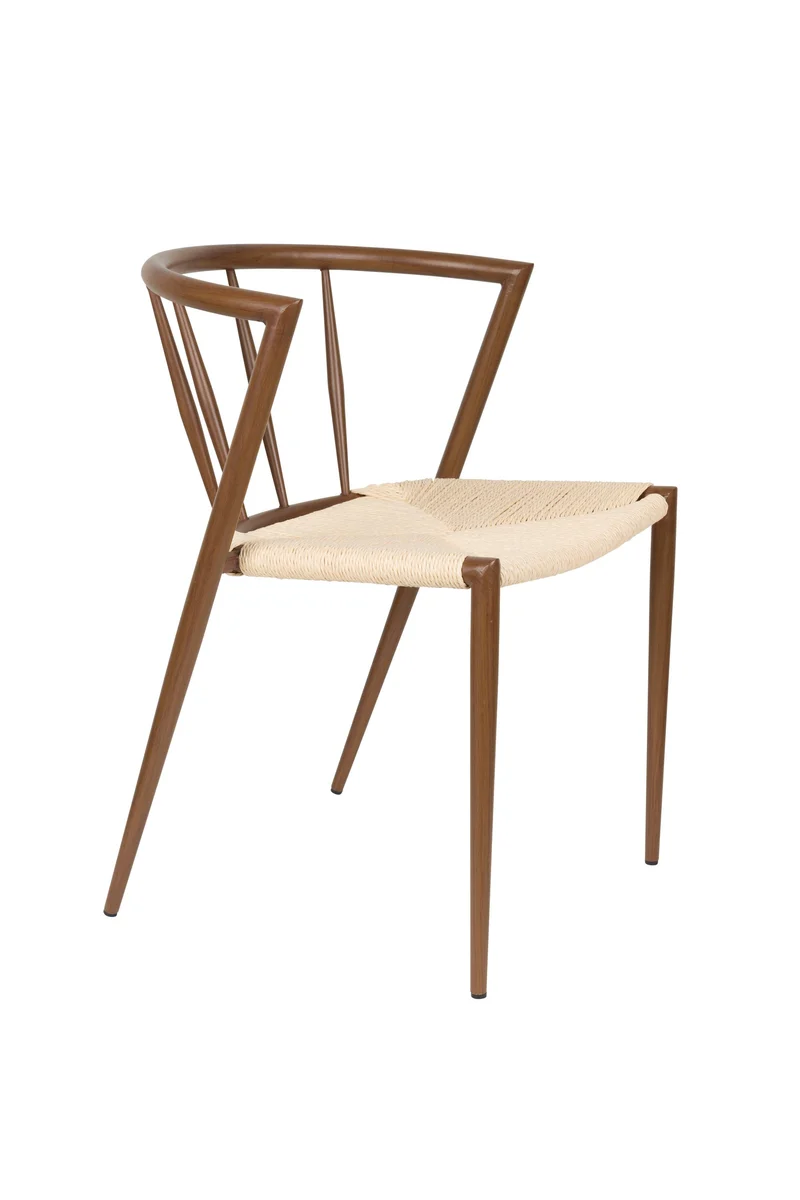 White Label Living Stuhl Che – Nussbaum, Eisen, 46 × 52 × 70 cm, 2er-Set