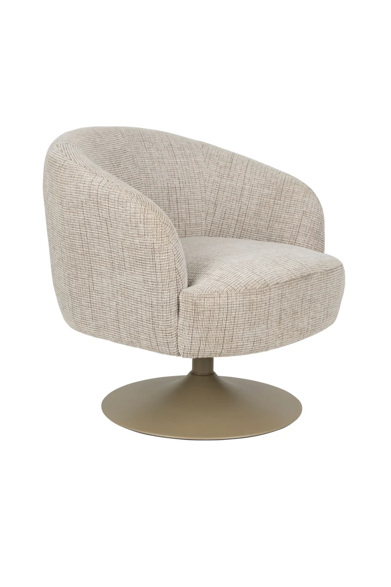 White Label Living Loungesessel Renate – Polyester, 75 × 75 × 73 cm