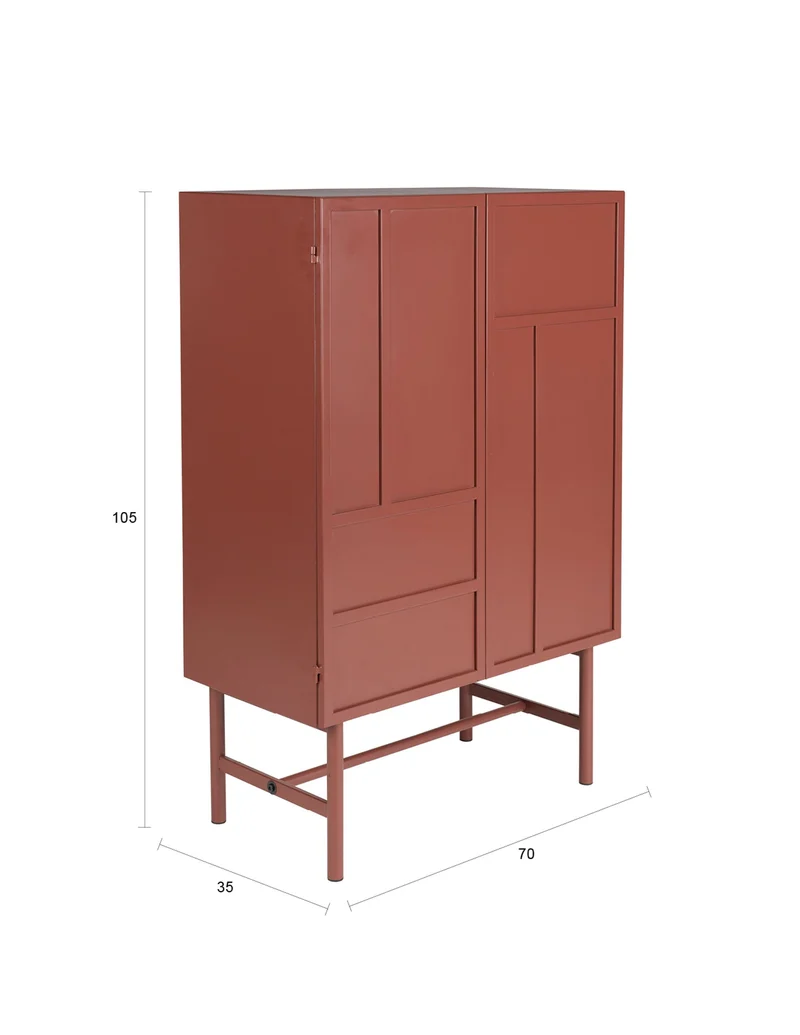 White Label Living Schrank Davis – Eisen, 35 × 70 × 105 cm