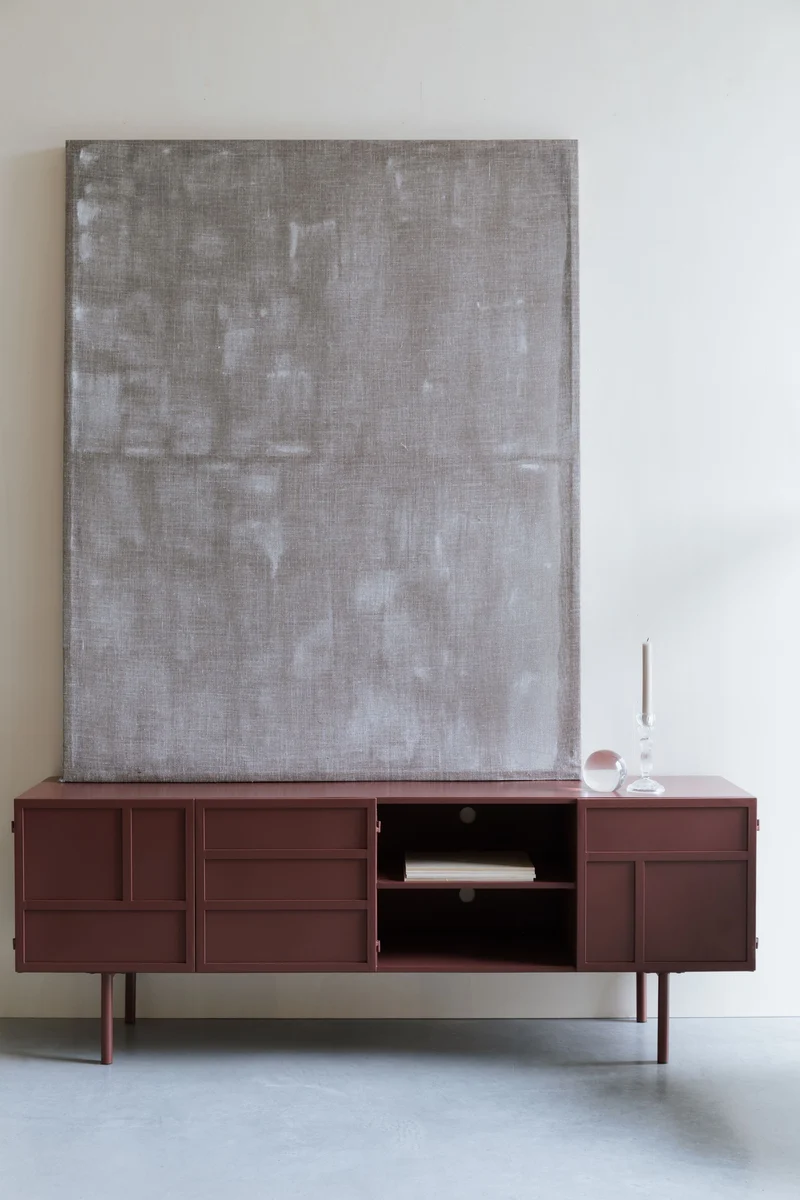 White Label Living Sideboard Davis – Eisen, 36 × 160 × 58 cm
