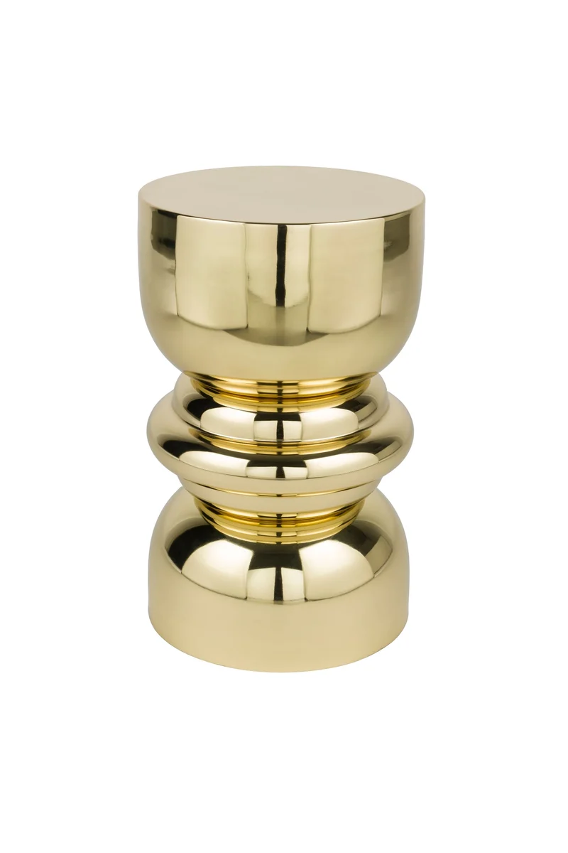 White Label Living Beistelltisch Kinga – Gold, Eisen, 29,5 × 29,5 × 48 cm
