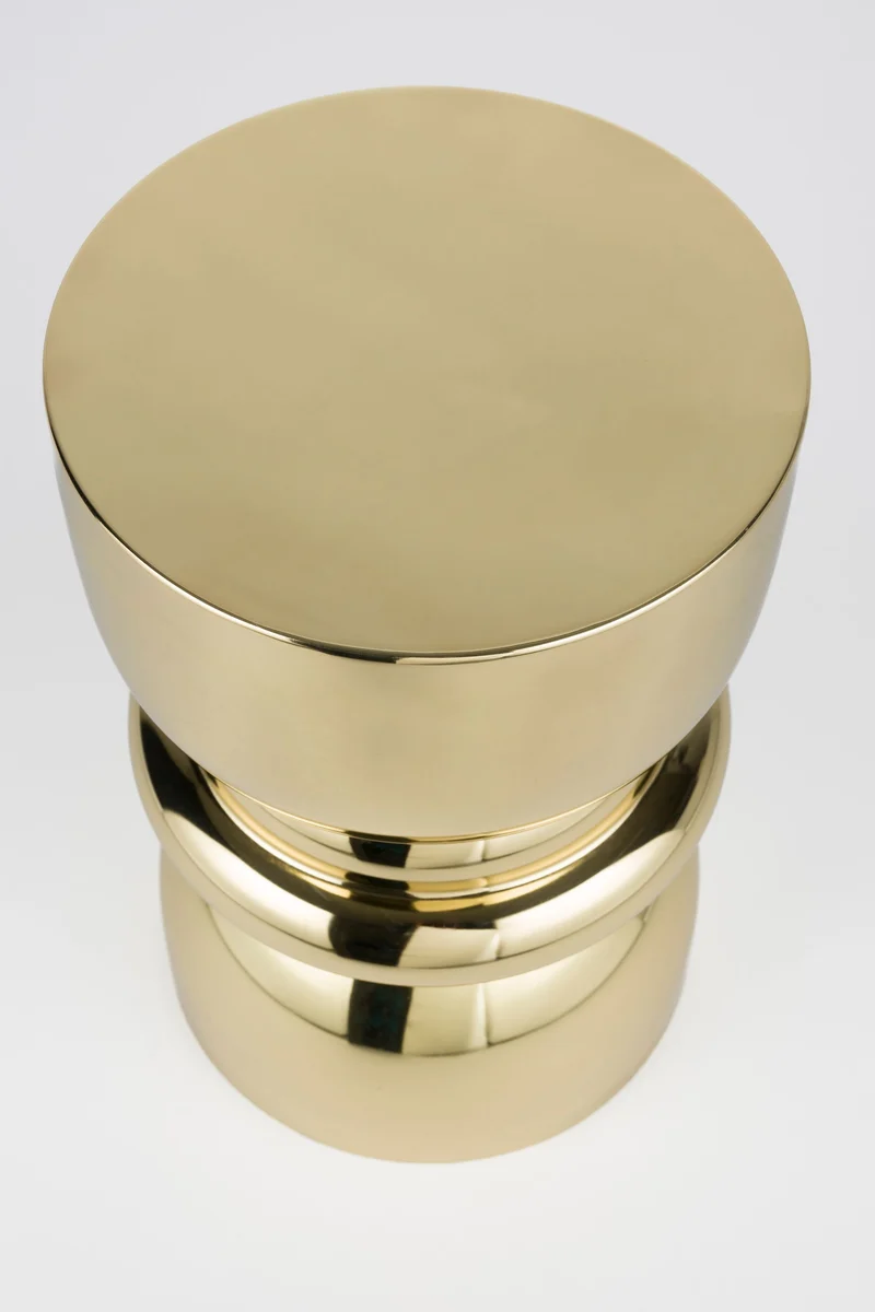 White Label Living Beistelltisch Kinga – Gold, Eisen, 29,5 × 29,5 × 48 cm