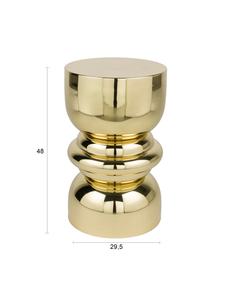 White Label Living Beistelltisch Kinga – Gold, Eisen, 29,5 × 29,5 × 48 cm