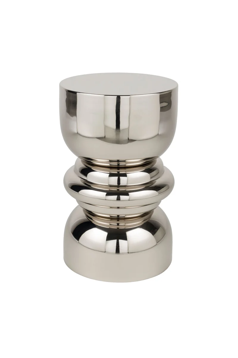 White Label Living Beistelltisch Kinga Silver – Eisen, 29,5 × 29,5 × 48 cm
