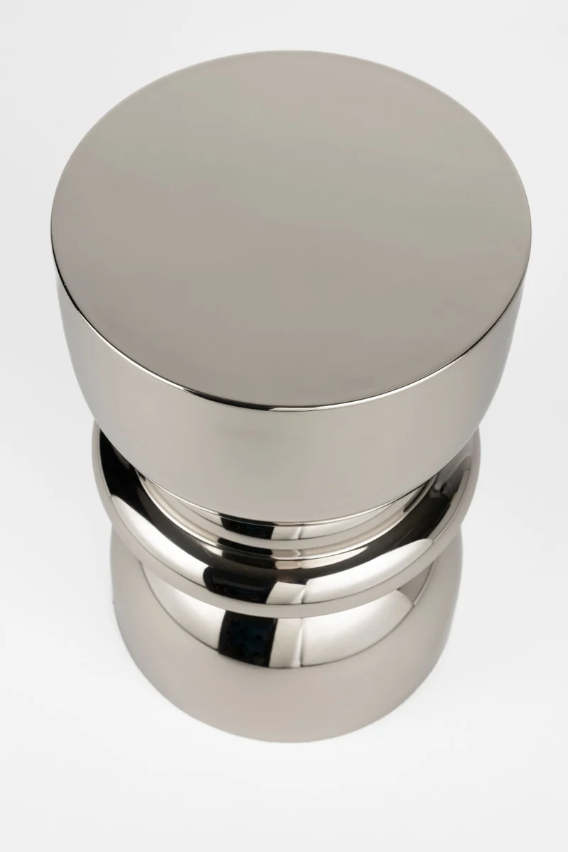 White Label Living Beistelltisch Kinga Silver – Eisen, 29,5 × 29,5 × 48 cm