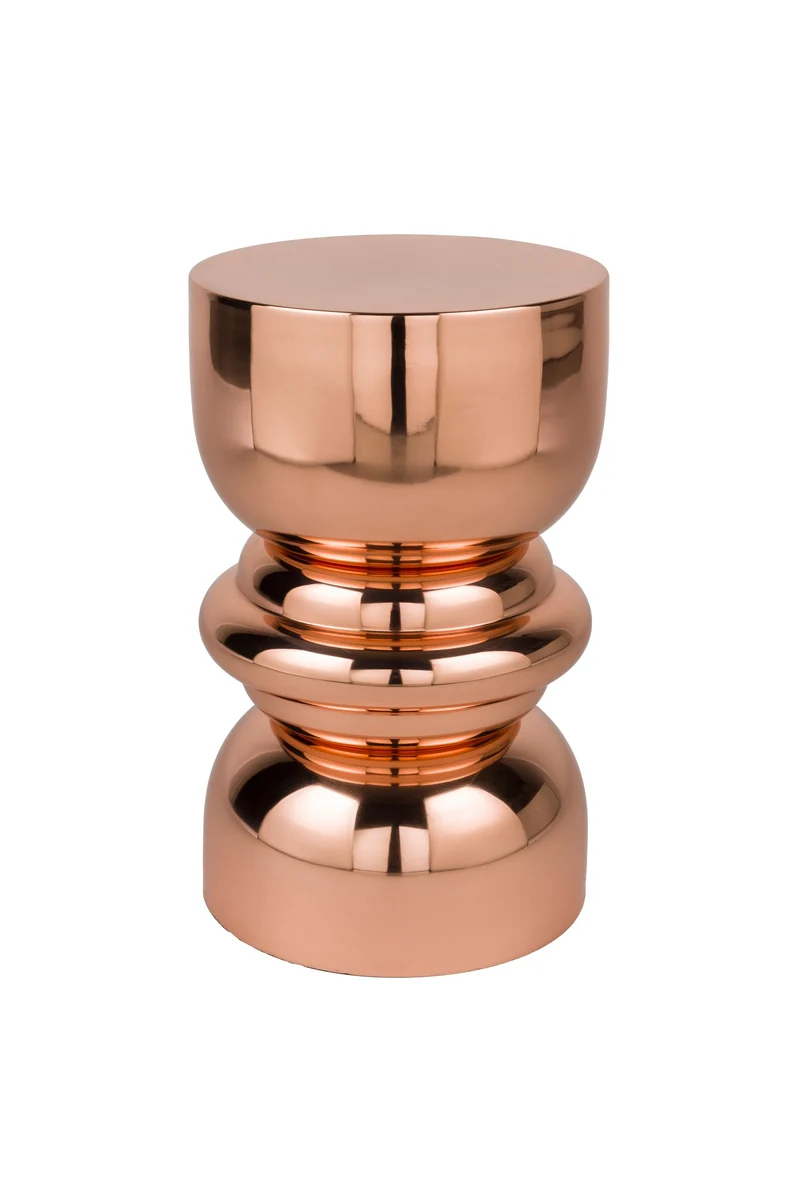 White Label Living Beistelltisch Kinga Copper – Bronze, Eisen, 29,5 × 29,5 × 48 cm