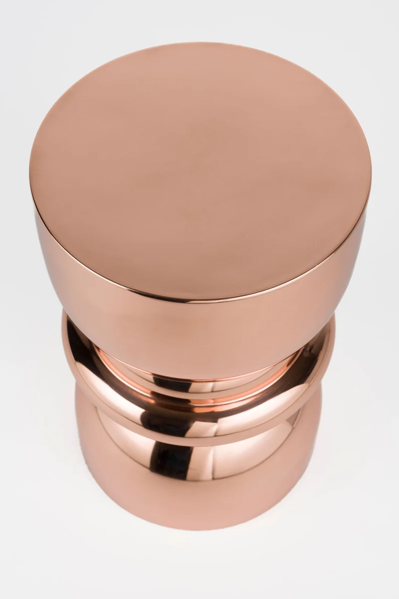 White Label Living Beistelltisch Kinga Copper – Bronze, Eisen, 29,5 × 29,5 × 48 cm
