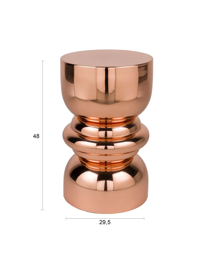 White Label Living Beistelltisch Kinga Copper – Bronze, Eisen, 29,5 × 29,5 × 48 cm