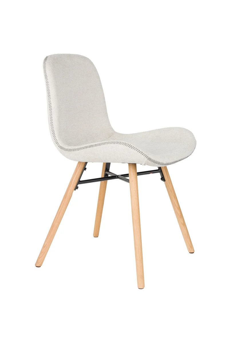 White Label Living Stuhl Lester – Beige, Polyester, 51 × 55,5 × 81 cm, 2er-Set