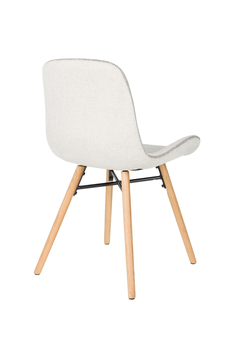 White Label Living Stuhl Lester – Beige, Polyester, 51 × 55,5 × 81 cm, 2er-Set