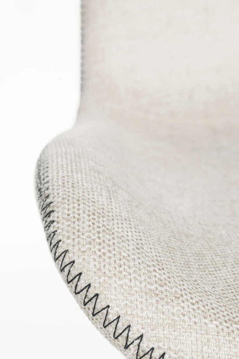 White Label Living Stuhl Lester – Beige, Polyester, 51 × 55,5 × 81 cm, 2er-Set
