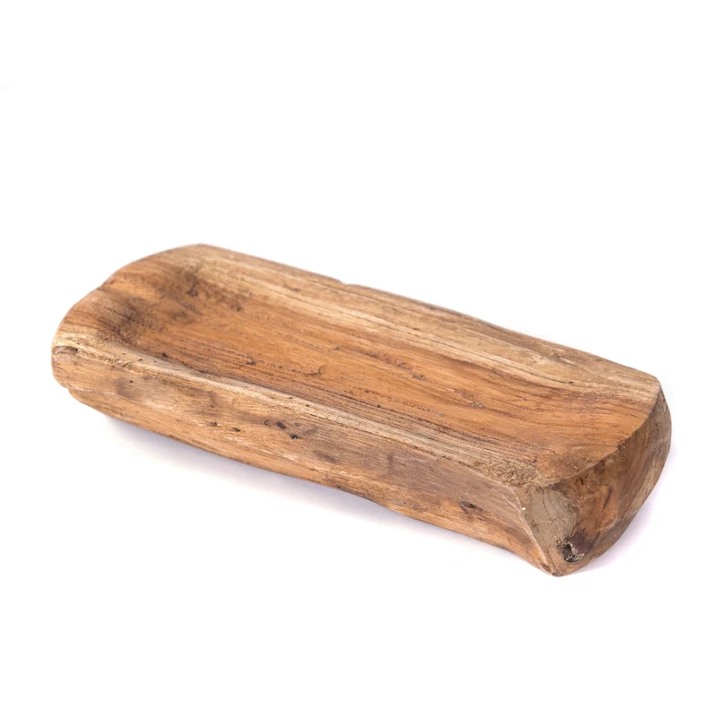 HOLZ SCHALE "PARI" | Teakholz Wurzel, 28 cm | Deko Tablett