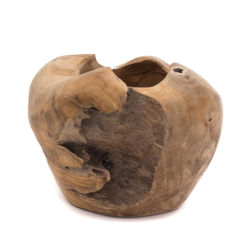 WURZELHOLZ ÜBERTOPF "CONE" | Teak, 30 cm | Teakholz Blumentopf
