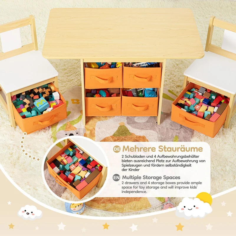 Yorbay Kindersitzgruppe mit Kindertisch und Stühlen