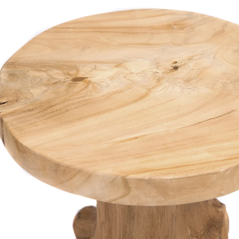 BAUMSTAMM BEISTELLTISCH "FIDO" | 40 cm, Teak | Natur Sofatisch