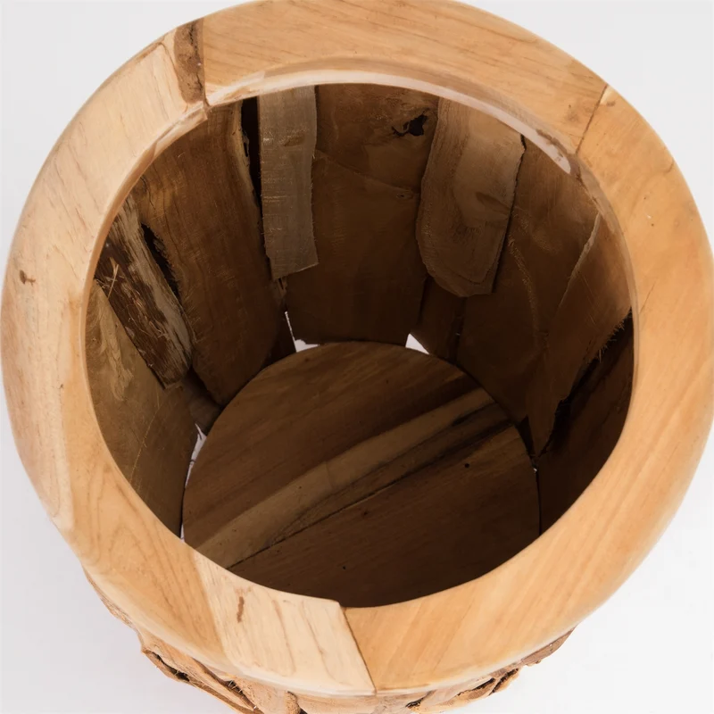 BODENVASE "VERDE" | Treibholz, 60 cm | Großer Teak Übertopf
