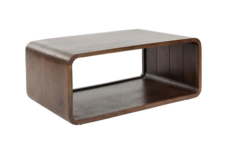 White Label Living Couchtisch Tycho – Braun, Mangoholz, 90 × 35 × 35 cm