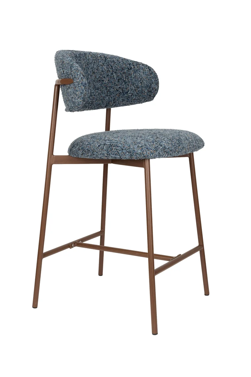 White Label Living Tresenhocker Claes Blue – Polyester, 51 × 44 × 94 cm, 2er-Set