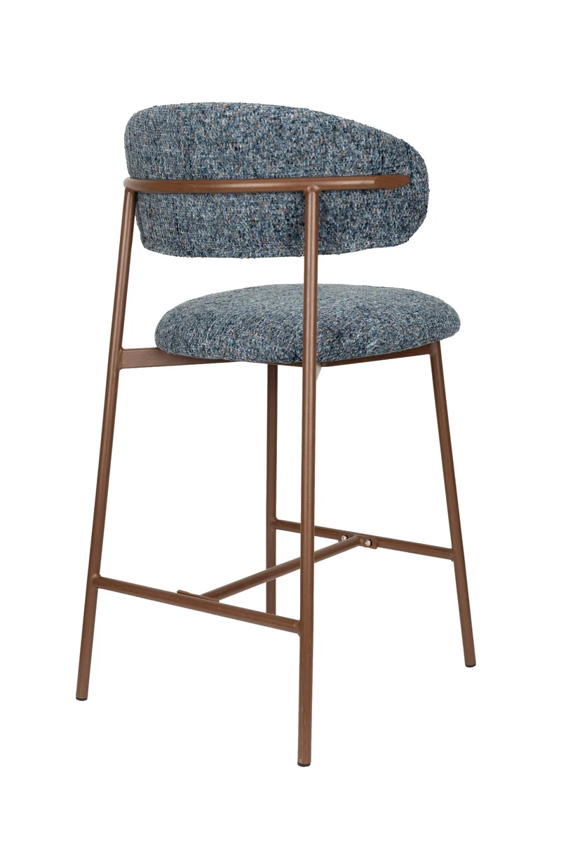White Label Living Tresenhocker Claes Blue – Polyester, 51 × 44 × 94 cm, 2er-Set
