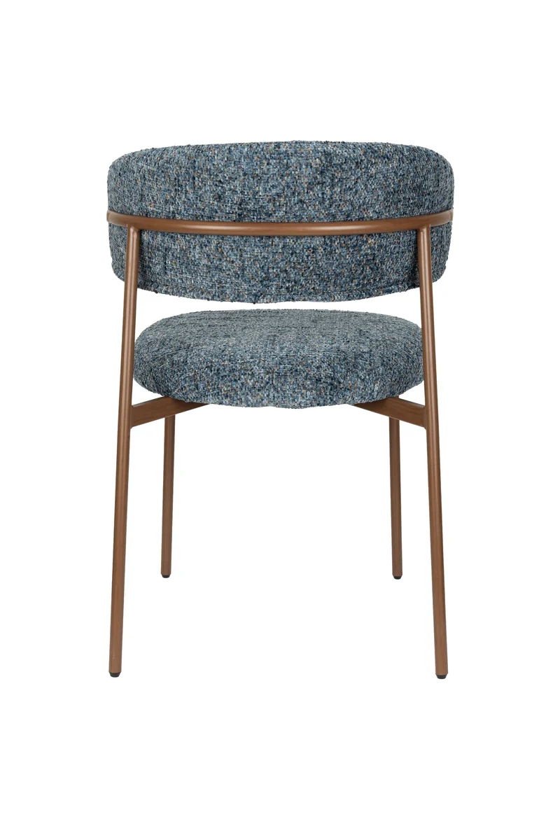 White Label Living Stuhl Claes Blue – Polyester, 58 × 50 × 79 cm, 2er-Set