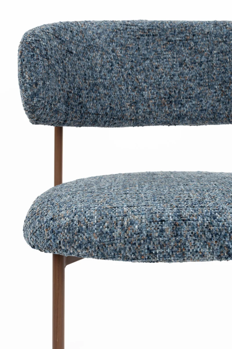 White Label Living Stuhl Claes Blue – Polyester, 58 × 50 × 79 cm, 2er-Set