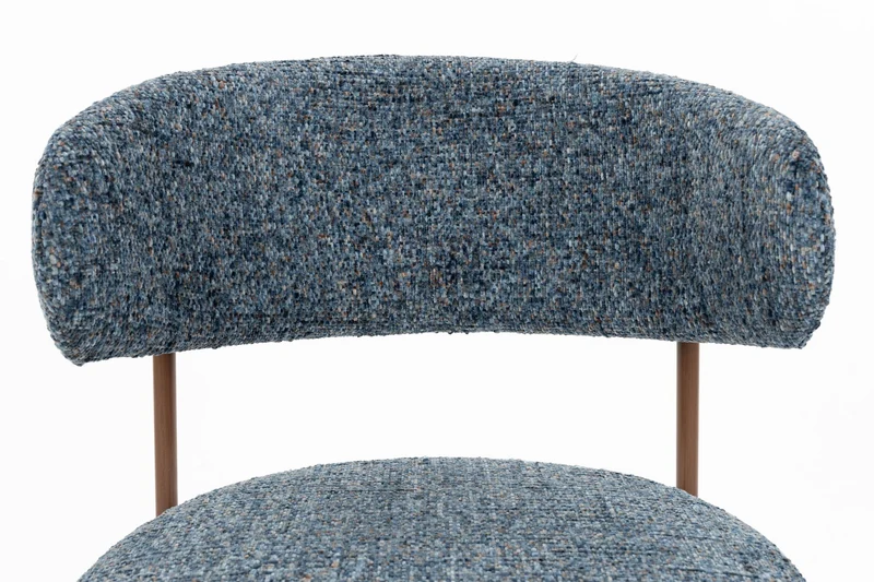White Label Living Stuhl Claes Blue – Polyester, 58 × 50 × 79 cm, 2er-Set