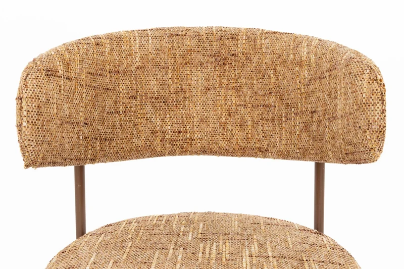 White Label Living Stuhl Claes – Ocker, Polyester, 58 × 50 × 79 cm, 2er-Set