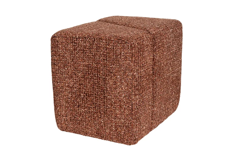 White Label Living Hocker Dance Terracotta – Polyester, 40 × 48 × 45 cm