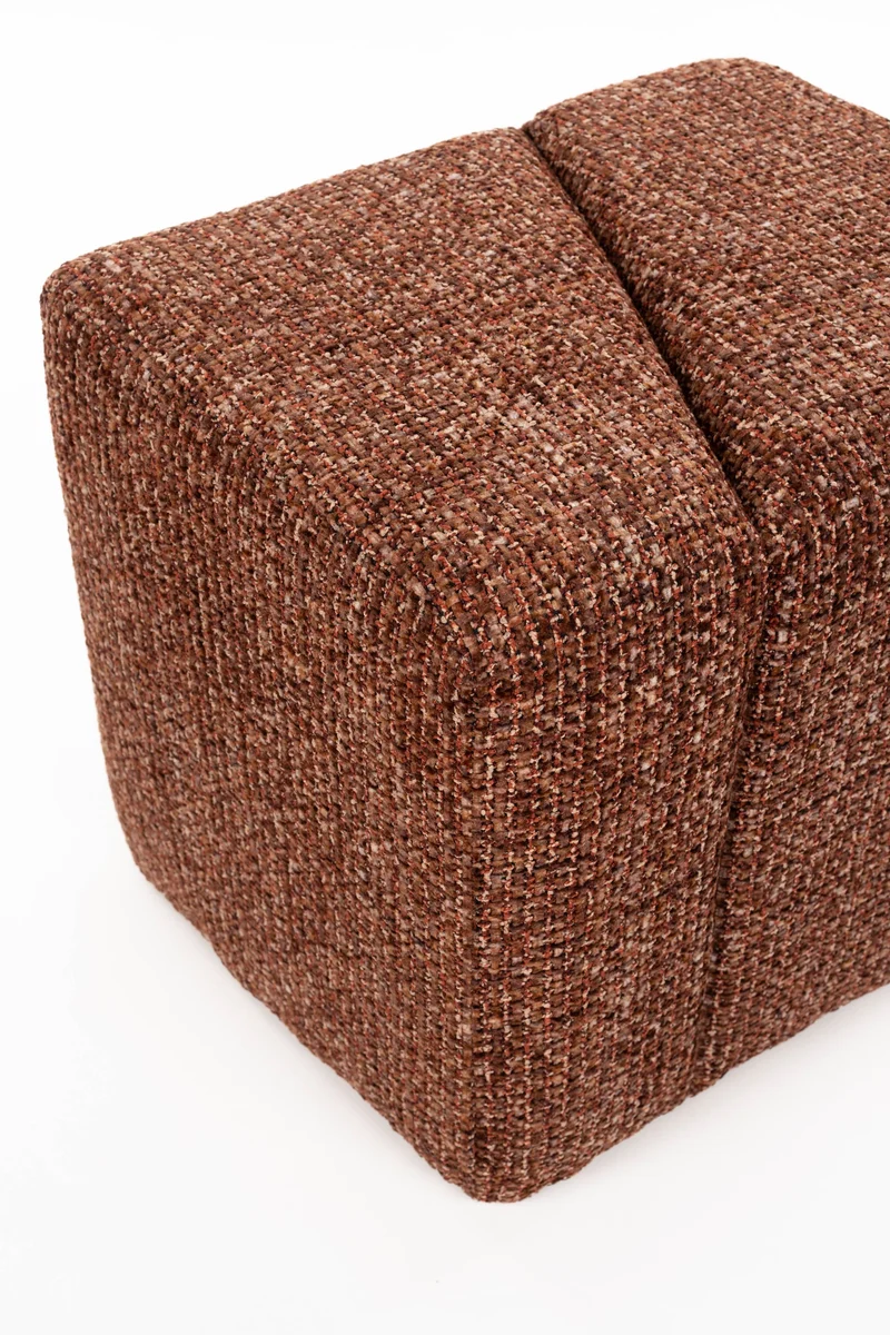 White Label Living Hocker Dance Terracotta – Polyester, 40 × 48 × 45 cm