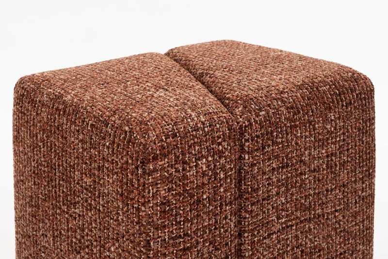 White Label Living Hocker Dance Terracotta – Polyester, 40 × 48 × 45 cm