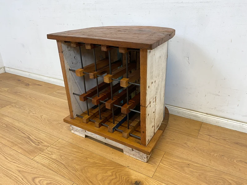 Boatwood by WMK # Besonderes Weinregal für 15 Flaschen gebaut aus echtem Fischerboot, ein handgefertigtes Unikat aus massivem Teakholz