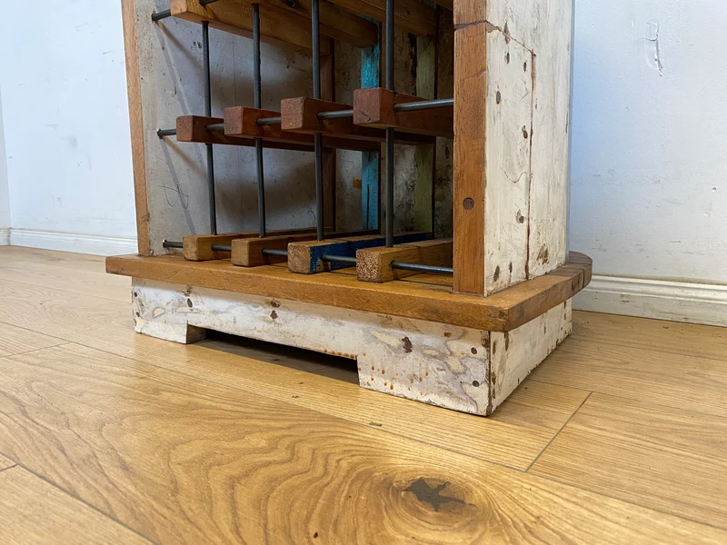 Boatwood by WMK # Besonderes Weinregal für 15 Flaschen gebaut aus echtem Fischerboot, ein handgefertigtes Unikat aus massivem Teakholz