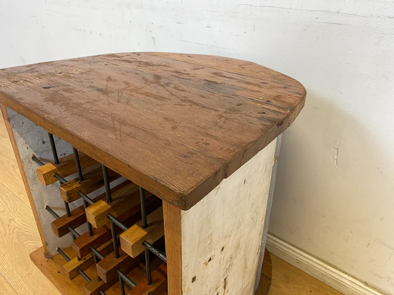 Boatwood by WMK # Besonderes Weinregal für 15 Flaschen gebaut aus echtem Fischerboot, ein handgefertigtes Unikat aus massivem Teakholz