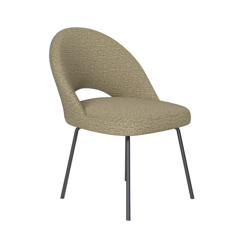 White Label Living Stuhl Mick Grün 4 Metallbeine – 60 × 56 × 83 cm