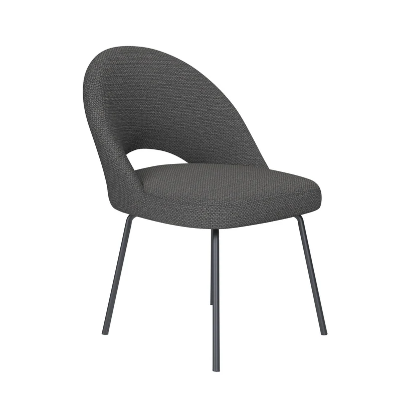 White Label Living Stuhl Mick Grau 4 Metallbeine – 60 × 56 × 83 cm