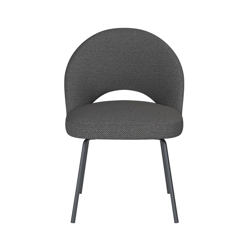 White Label Living Stuhl Mick Grau 4 Metallbeine – 60 × 56 × 83 cm