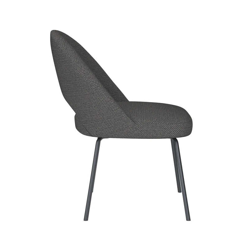White Label Living Stuhl Mick Grau 4 Metallbeine – 60 × 56 × 83 cm