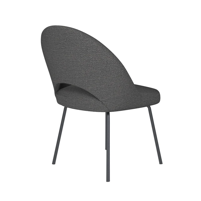 White Label Living Stuhl Mick Grau 4 Metallbeine – 60 × 56 × 83 cm