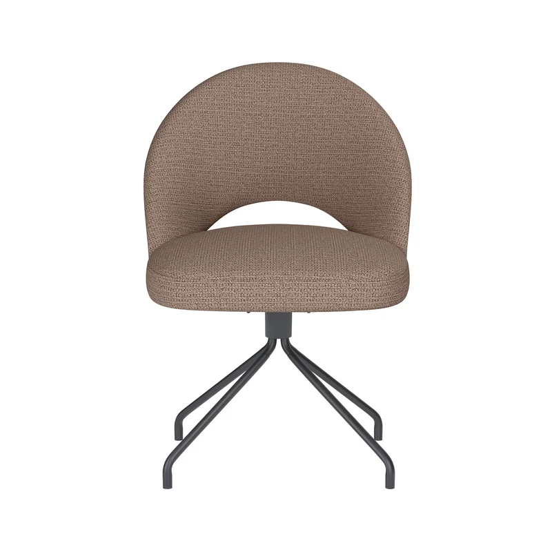 White Label Living Stuhl Mick Taupe Drehgestell – Polyester, 60 × 56 × 83 cm